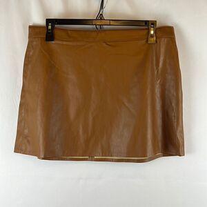 Sanctuary Faux Leather Mini Skirt- Spice- Size 14- NWT